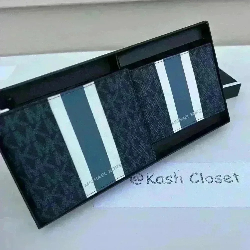 Michael kors Men Wallet Card Case Gift box set Admiral Multi